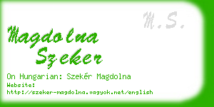 magdolna szeker business card